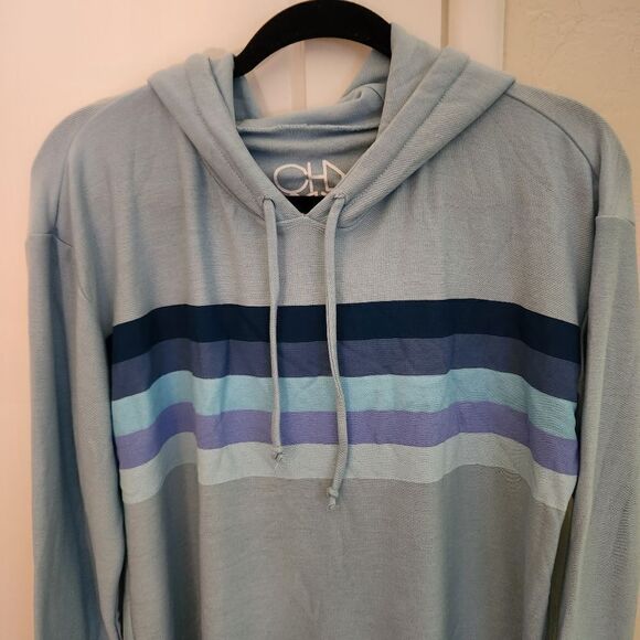 Chaser Cropped Drawstring Long Sleeve Hooded Sweatshirt Size Medium - Picture 4 of 7